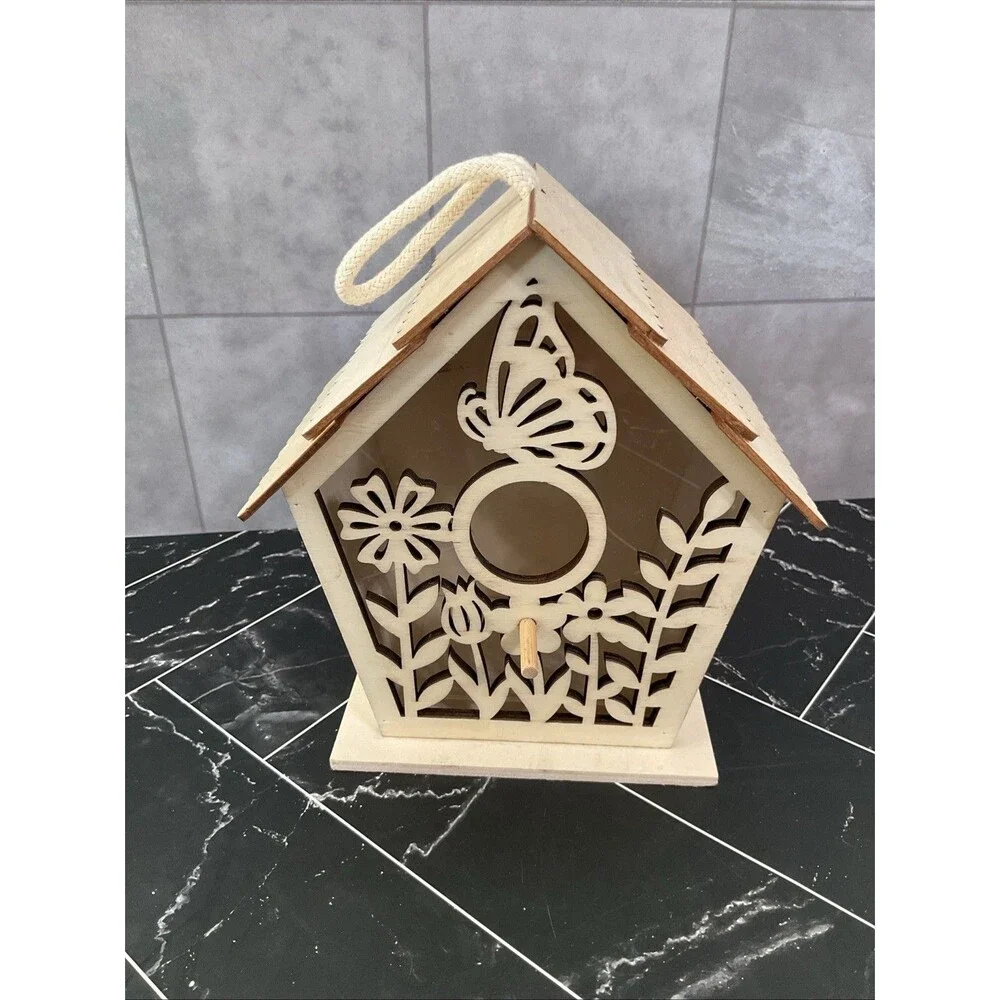 Make market Plywood Birdhouse, Brown, 7” X 6.75” X 4.50”